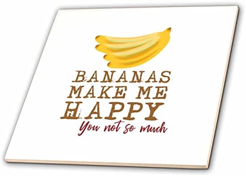 3dRose Egy kép a sárga banán. Banán boldoggá, hogy nem annyira - Csempe (ct_351398_1)