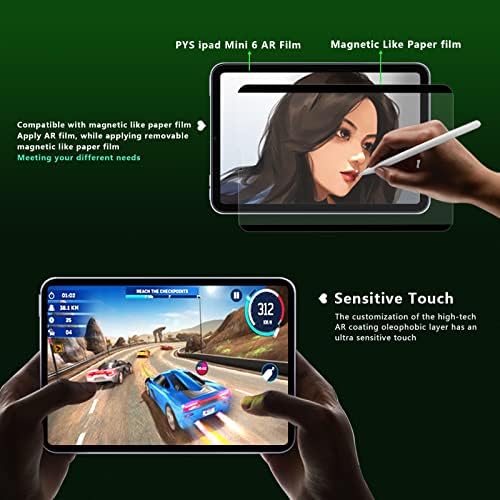 ipad mini 6 képernyővédő fólia Kompatibilis iPad Mini 6 (8.3 hüvelyk) 2021 iPad Mini 6. Generációs,PYS Mini 6 AR Bevonat