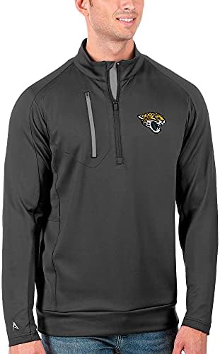 Antigua Férfi Szén/Ezüst Jacksonville Jaguars Generációs Negyed Zip Pulóver Kabát