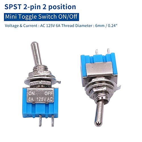 MOPZ 10DB 2 Pin SPST Érintse meg az ON/Off 6A 125V 2 Pozíció Mini Mini Kapcsoló Switc