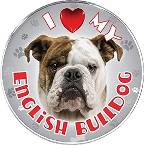 iLeesh Szeretem Az angol Bulldog Fényvisszaverő Matrica, Barna, Fehér
