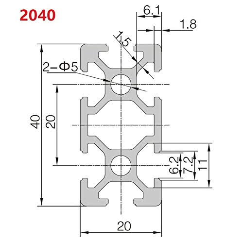 CNCYEAH Alumínium Profil Extrudálás 2040 300 mm-es 2DB T-Slot Európai Szabvány Eloxált CNC-3D-s Nyomtató Alkatrészek