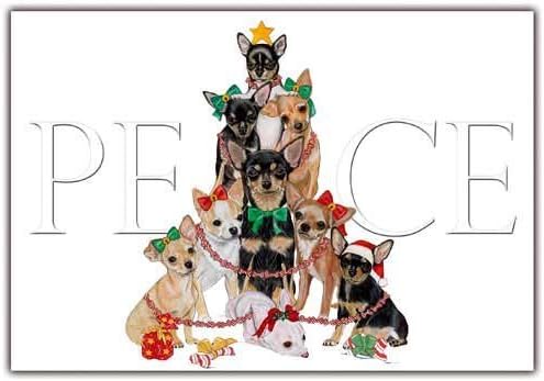 Chihuahua Karácsonyi Kártyák : 10 Üdülési Kártya Boríték