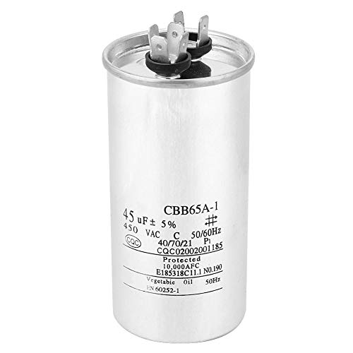 Kondenzátor CBB65 45UF 450V kondenzátor alumínium fólia légkondicionáló kompresszor kondenzátor kezdeni 45UF 450V alumínium