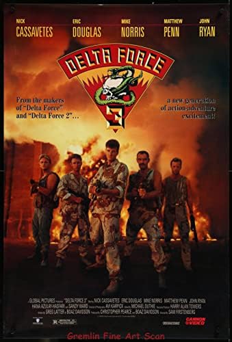 Delta Force 3 Videó Kiadás Poszter 1991, Nick Cassavetes, Eric Douglas, Mike Norris, Máté Penn, Saint John Ryan
