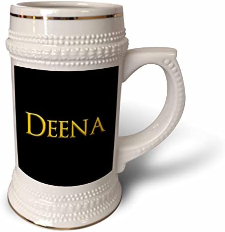 3dRose Deena menő lány baba neve az USA-ban. Sárga, fekete varázsa. - 22oz Stein Bögre (stn-361924-1)