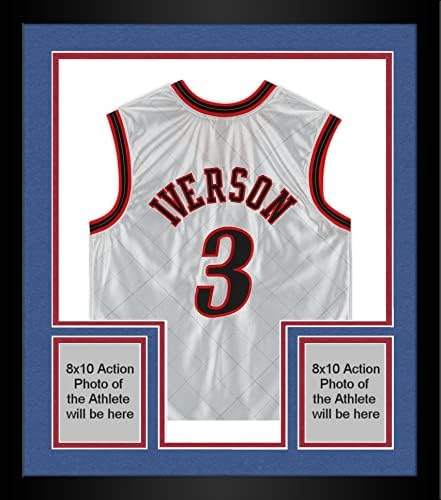 Keretes Allen Iverson Philadelphia 76ers Dedikált Platinum Mitchell & Ness 2000-2001 75 Évfordulója Swingman Jersey