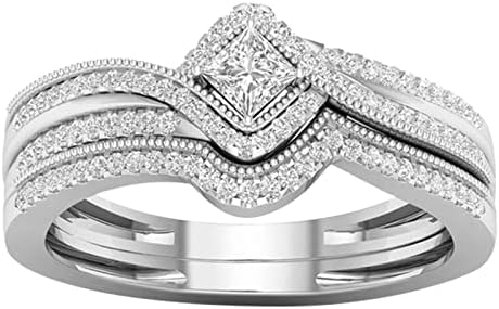 2023 Új Gyűrű Gyűrű Cirkon Ajándékot Barátnője, Női Ékszer Intarziás Mikro Gyűrűk, Gally Gyűrű (Ezüst, 9)
