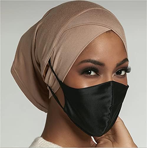 4 Db Muszlin Sál Alatt a Fülembe Szakaszon Jersey Belső Hijabs Cső Sapkák, hogy az Iszlám a Nők Turbánt Motorháztető...