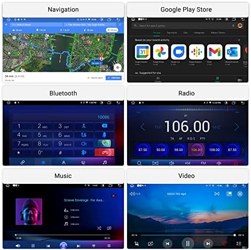 Roadanvi 10.2 8GB+128GB Dupla Din Android Autó Sztereó Vezeték nélküli Carplay Andorid Auto WiFi+4G LTE autórádió Bluetooth