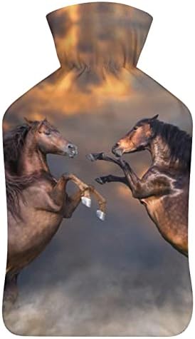 Két Ló Játszani sikerekben Fel a Sivatagban, egy forróvizes Palack Puha Borító 1L Nagy Klasszikus Melegebb Táska, Nyak,