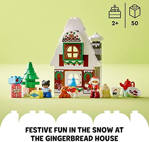 LEGO DUPLO Mikulás Mézeskalács Ház 10976 Játék Santa Claus, Ábra, Harisnya Filler Ajándék Ötlet a Kisgyermekek, Fiúk,
