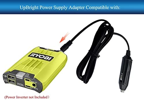UpBright Autó DC Adapter Kompatibilis a RYOBI 18 Voltos 120 Wattos 12 VOLTOS Automotive Power Inverter Dual USB Portok