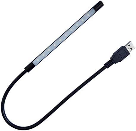 Eleidgs DZYDZR Billentyűzet Fény Laptop Lámpa USB LED 5V 1W 10 LED Hosszú Hattyúnyak Érintse meg Dimmer Lámpa (Fekete)