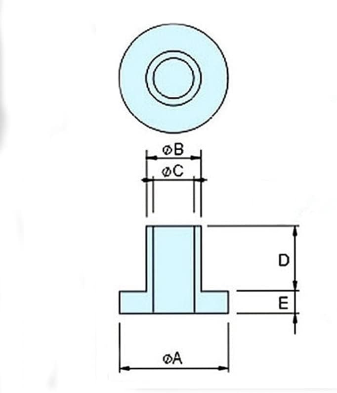 22pcs A=10 B=7mm C=5mm nylon lépés alátét D=3mm E=2.2 mm-es tranzisztor szigetelő műanyag tömítés flan domború T-típusú