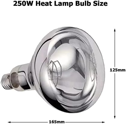 KOUWO Hő Lámpa Izzó 250 Watt Infravörös Fehér Fény-Szolgáltatás, vendéglátás (dia125x165mm(L))