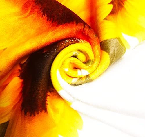 Fényes Napraforgó kéztörlő, Sárga Virágok, Zöld Levelek Fürdőszoba kéztörlő Puha Konyha konyharuháknak 13.6 X 29' Háztartási