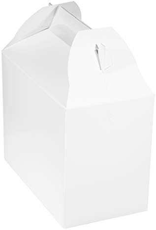 [50 Pack] Fehér Élvezet Ajándék Dobozok - 9 x 5 x 6.75 cm, Papír, Nyeregtetős Dobozok, Papír ebédes Kezelni, Pajta Dobozok
