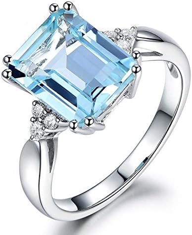 Egyszerű, Szép 925 Ezüst Akvamarin Drágakő Gyűrű Esküvői Ékszer Ajándék Mérete 5-10 (8)
