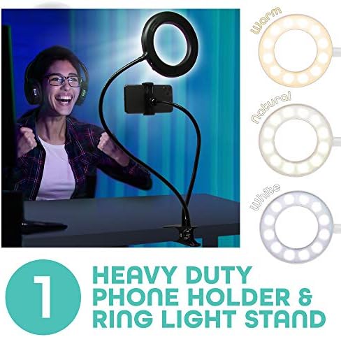 Aduro U-Patak 3-az-1-Gyűrű Light Studio Kit Csomag, Szett Tartalmaz LED Gyűrű Fény Állvány, videó Telefon Önarckép Gyűrű