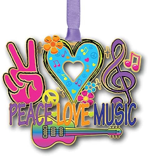 Beacon Design Béke, Szeretet & Music Dísz Szív-Gitár, Fa Dekoráció