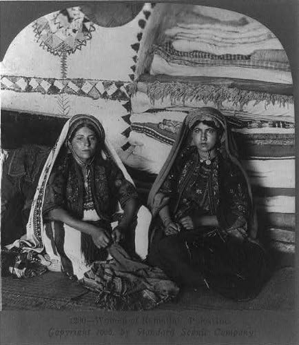 HistoricalFindings Fotó: Nők Rammallah,Palesztina,c1906,Két Arab Nők,Hagyományos Ruha