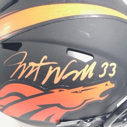 Javonte Williams aláírt mini sisak PSA/DNS-Denver Broncos aláírt - Dedikált NFL Mini Sisak