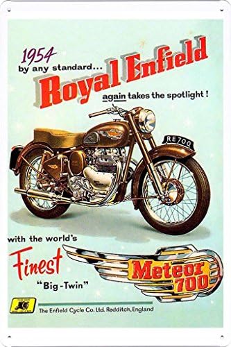 Absztrakt Jel Royal Enfield Meteor700 Motorkerékpárok 7.8x11.8 A Tin Poszter Fém Lemez, Fali Dekoráció