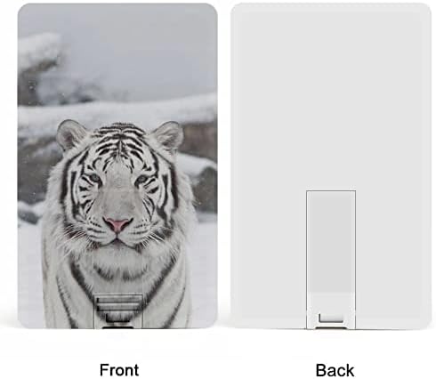 Fehér Tigris Hó Hitelkártya USB Flash Meghajtók Személyre szabott Memory Stick Kulcs, Céges Ajándék, Promóciós Ajándékot