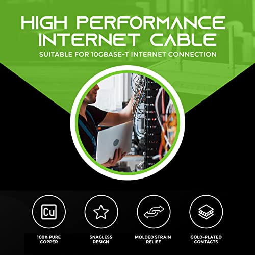 GearIT 100Pack 0.5 ft Cat6 Ethernet Kábel & 50ft Cat6 Kábel