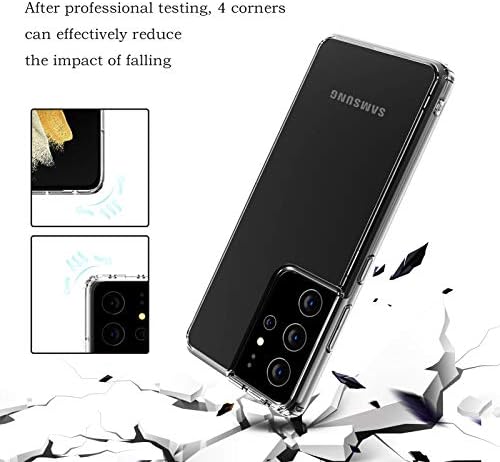 Restoo Samsung Galaxy S21 Ultra-Case,Slim Tiszta Ügy, 4 [Sokk Abszorpciós] Sarkok Nehéz PC Vissza Puha TPU Lökhárító